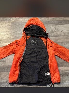 Superdry Orange and Black Packable Hooded Jacket